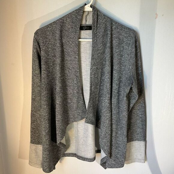 Cyrus Open Waterfall Lyn Sweater, M. Heather Grey - Picture 2 of 11